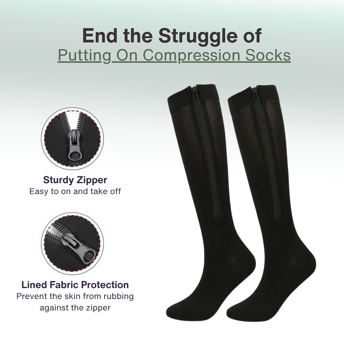 ZipComfort™  Compression Socks
