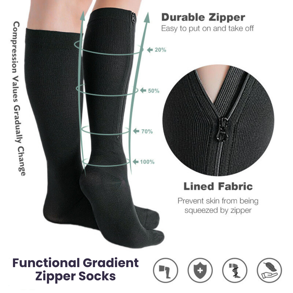 ZipComfort™  Compression Socks