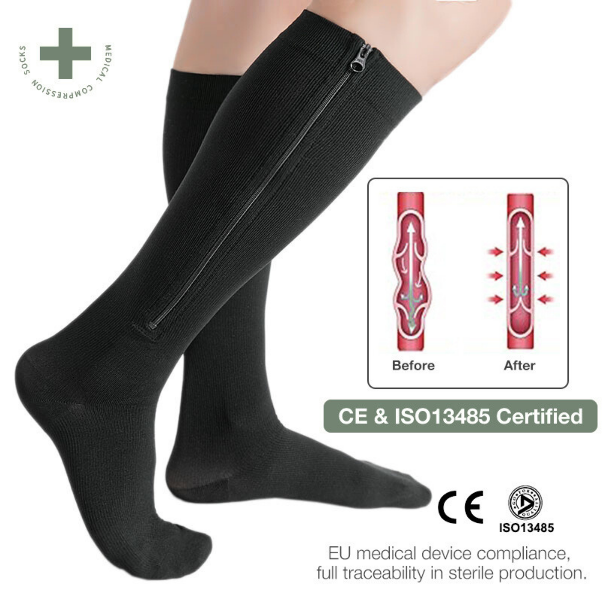Restora Compression Socks ZipComfort™ Compression Socks – Revuera™
